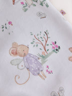 Lilac/Sage Fairy Mouse Two Way Zip Baby Sleepsuits 4 Pack (0mths-3yrs)