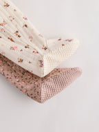 Brown Ditsy Floral Quilted Wrap Baby Sleepsuits 2 Pack