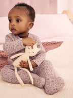 Brown Ditsy Floral Quilted Wrap Baby Sleepsuits 2 Pack