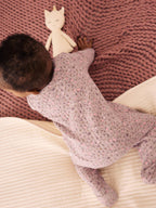 Brown Ditsy Floral Quilted Wrap Baby Sleepsuits 2 Pack
