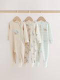 Neutral Dinosaur Baby Sleepsuits 3 Pack (0-2yrs)