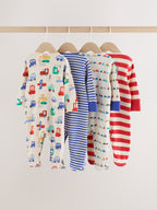 Bright Transport Sleepsuits 4 Pack (0mths-2yrs)