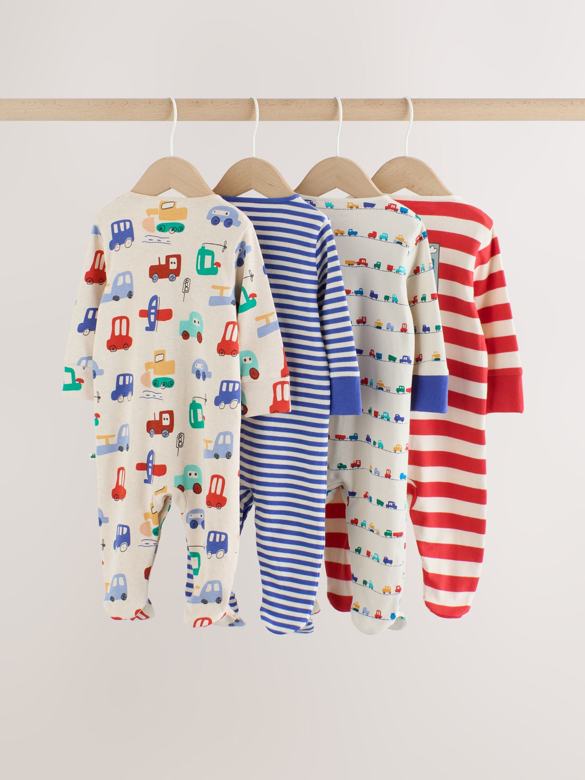 Bright Transport Sleepsuits 4 Pack (0mths-2yrs)