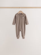 Neutral/Brown Bear Two Way Zip Baby Sleepsuits 7 Pack (0mths-2yrs)