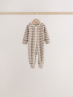 Neutral/Brown Bear Two Way Zip Baby Sleepsuits 7 Pack (0mths-2yrs)