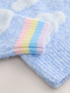Little Bird Blue Bubble Cloud Button Through Knitted Cardigan