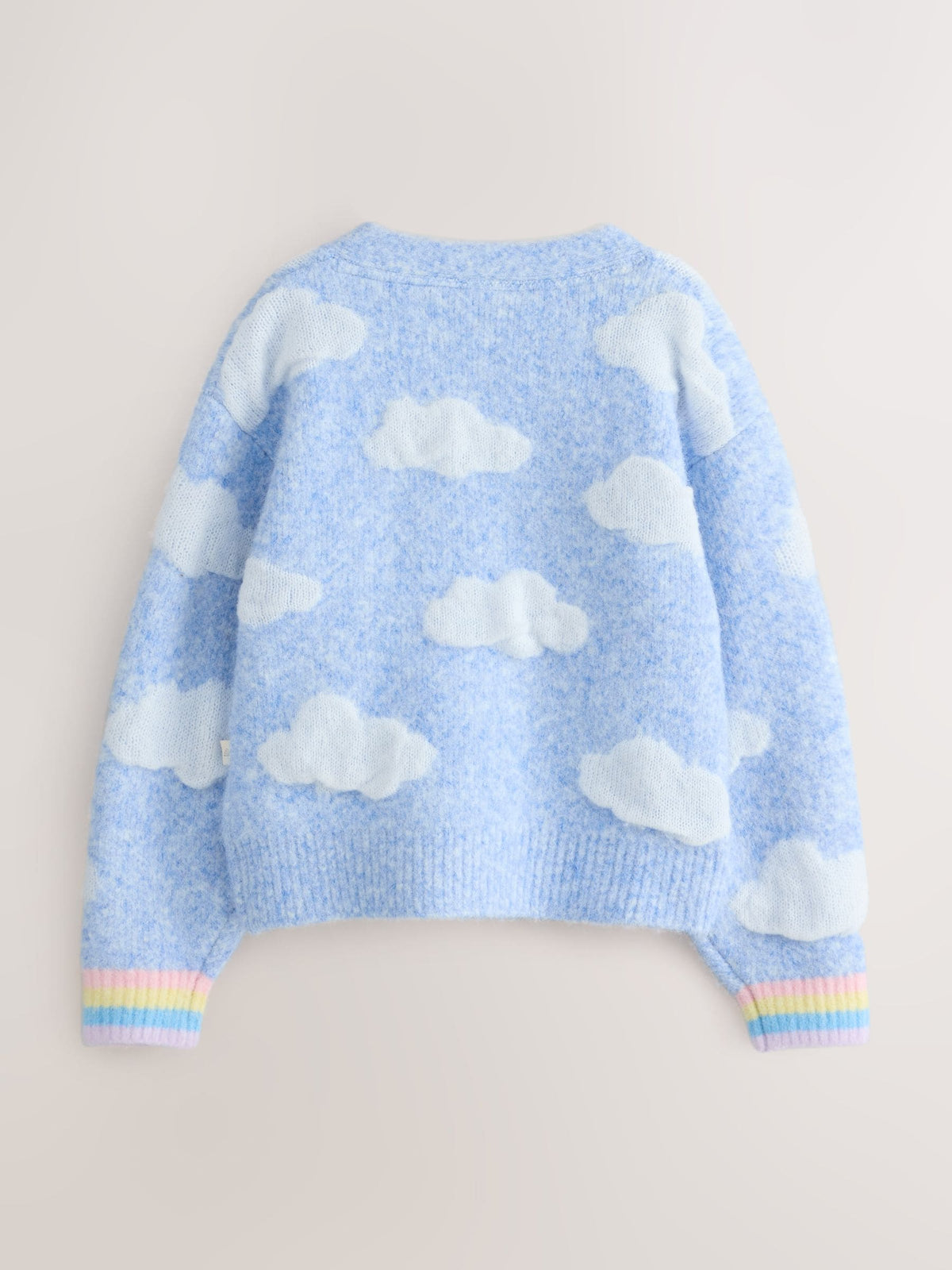 Little Bird Blue Bubble Cloud Button Through Knitted Cardigan
