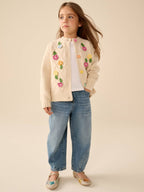 Little Bird 3D Hand Crocheted Rainbow Floral Cardigan
