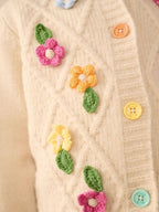 Little Bird 3D Hand Crocheted Rainbow Floral Cardigan
