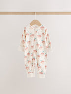Neutral 3 Pack Two Way Zip Baby Sleepsuit (0mths-3yrs)