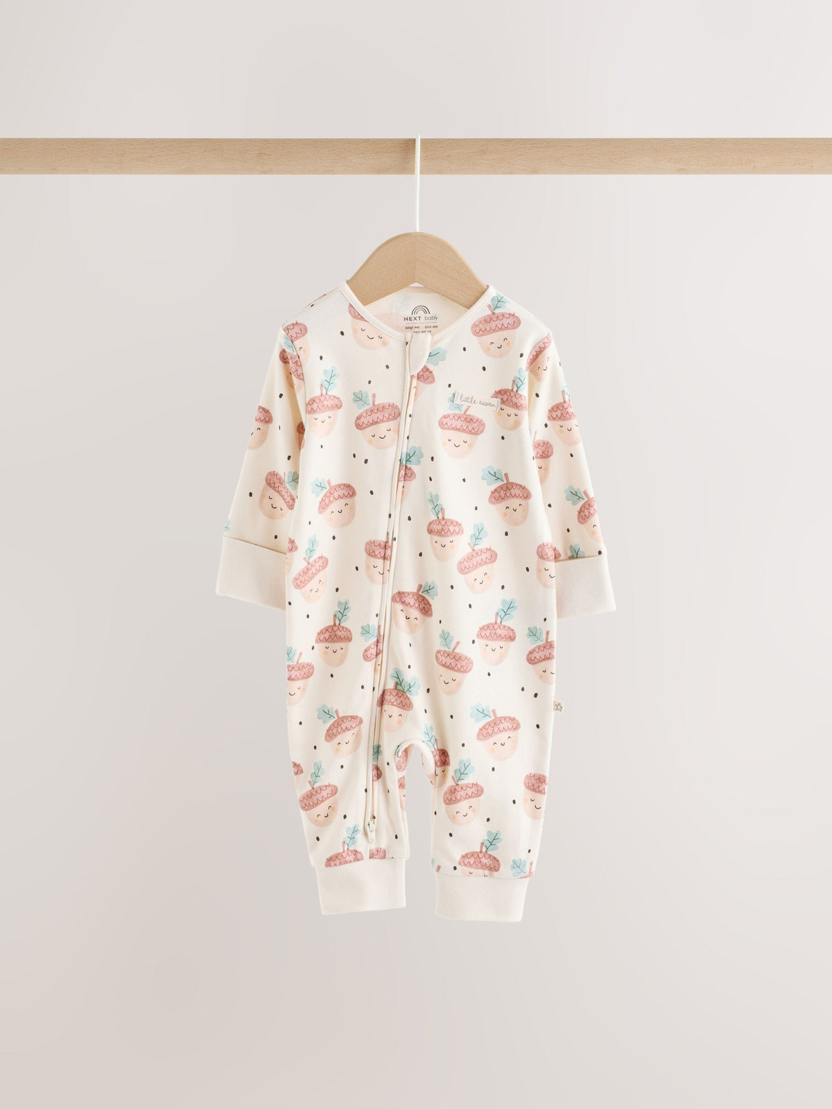 Neutral 3 Pack Two Way Zip Baby Sleepsuit (0mths-3yrs)