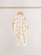 Neutral 3 Pack Two Way Zip Baby Sleepsuit (0mths-3yrs)