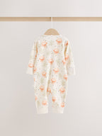Neutral 3 Pack Two Way Zip Baby Sleepsuit (0mths-3yrs)
