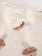 Sage Green Microfleece Two Way Zip Baby Sleepsuits 2 Pack