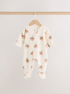 Sage Green Microfleece Two Way Zip Baby Sleepsuits 2 Pack