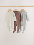 Neutral Pointelle Baby Sleepsuit 3 Pack (0-2yrs)