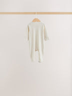 Neutral Pointelle Baby Sleepsuit 3 Pack (0-2yrs)