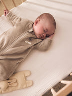 Neutral Bear Fleece Two Way Zip Baby Sleepsuit