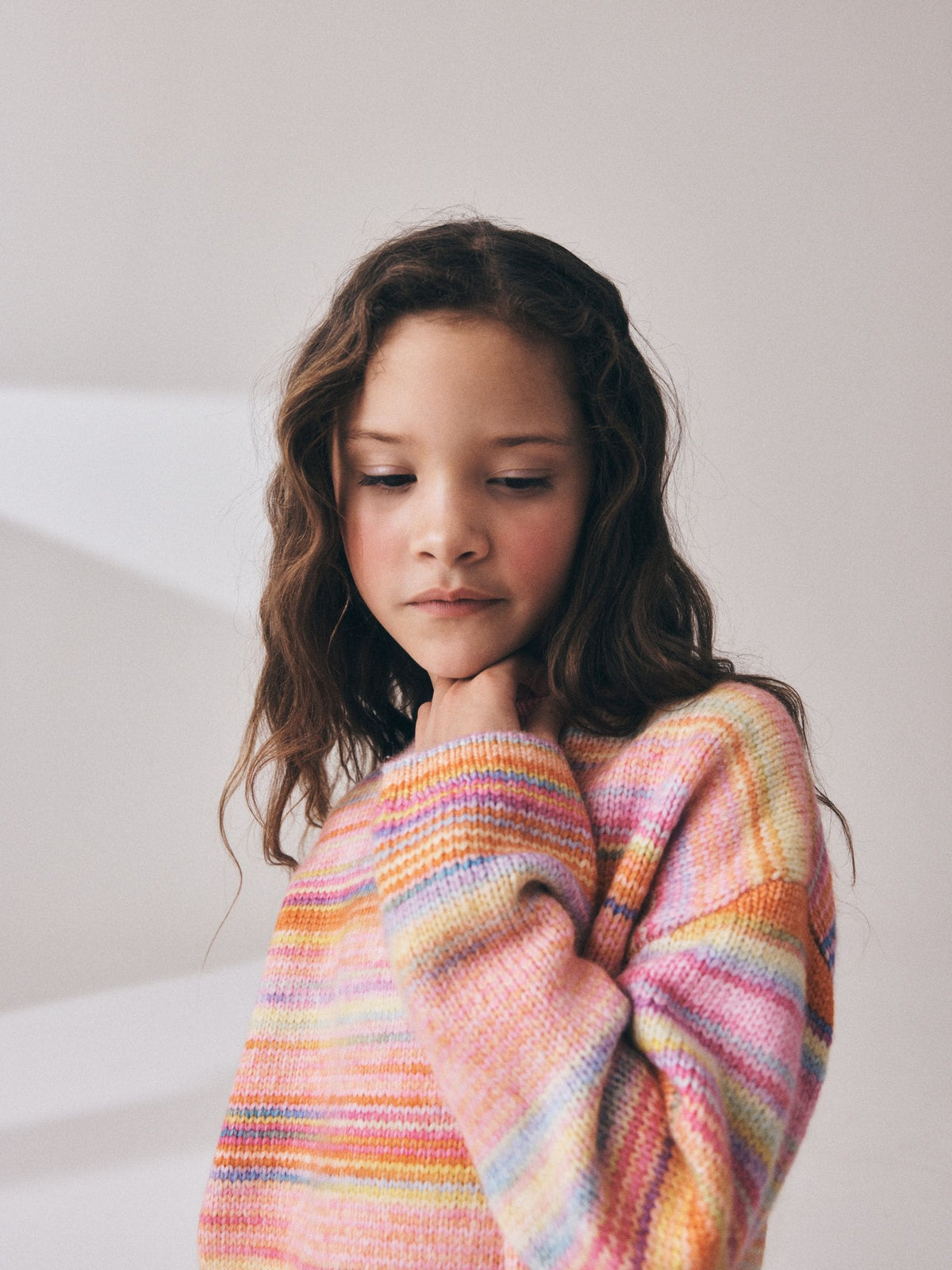 Pink Rainbow Fluffy Jumper (3-16yrs)