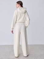 Baker by Ted Baker Cream 2 Piece Marl Lace Trim Zip-Through Hoodie & Joggers Set