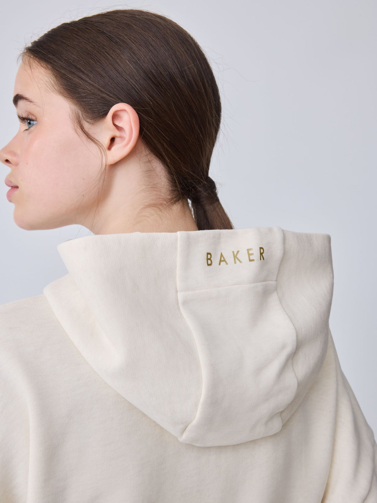 Baker by Ted Baker Cream 2 Piece Marl Lace Trim Zip-Through Hoodie & Joggers Set