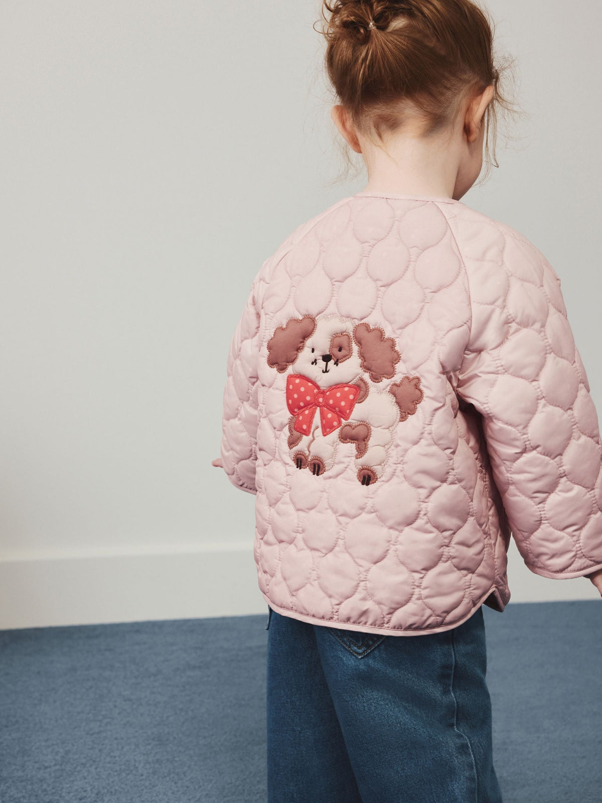 Pink Dog Applique Shower Resistant Quilted Jacket (3mths-7yrs)