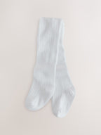 Pink/White Rib Baby Tights 3 Pack