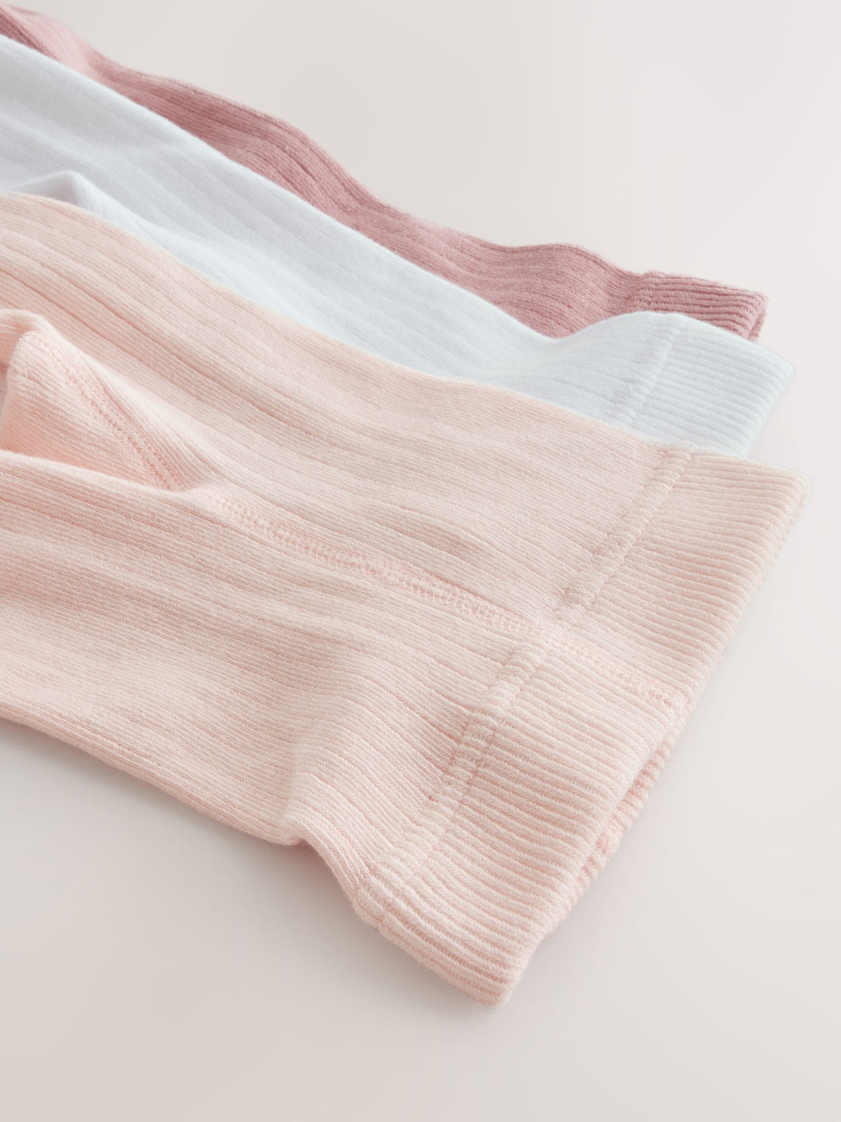 Pink/White Rib Baby Tights 3 Pack