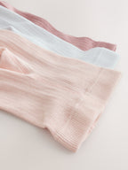 Pink/White Rib Baby Tights 3 Pack