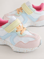 Multi Pastel Elastic Lace Touch Fasten Trainers
