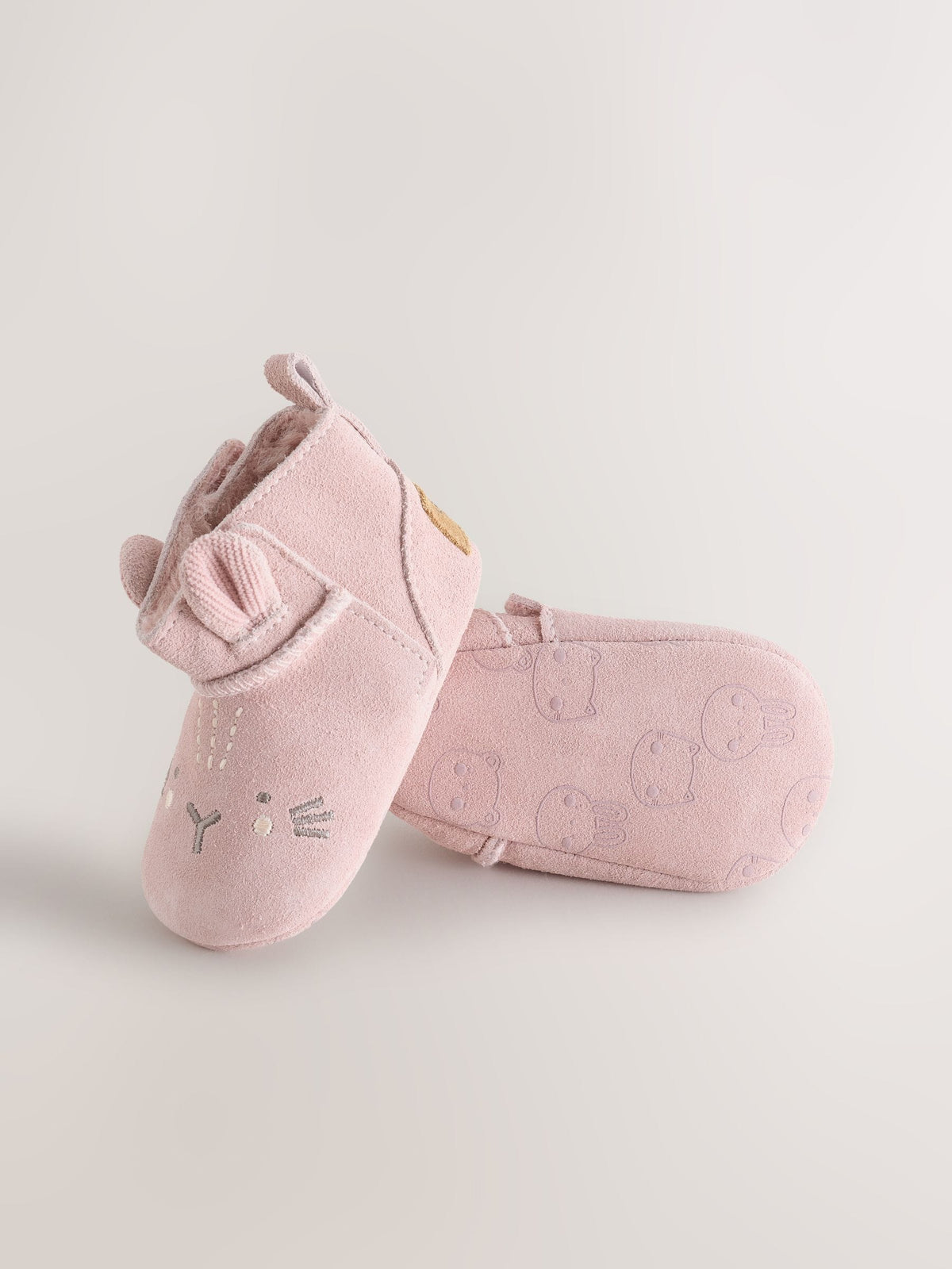 Pink Bunny Suede Baby Pull-On Boots (0-24mths)