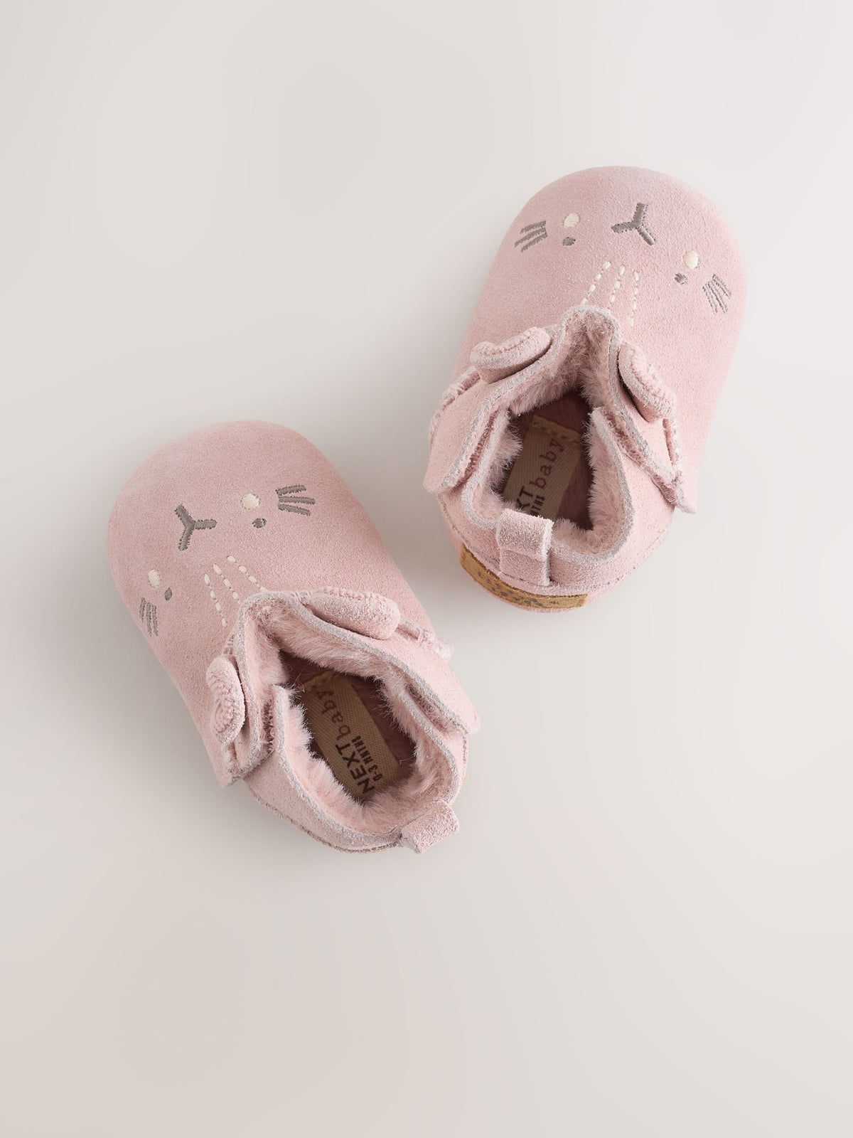 Pink Bunny Suede Baby Pull-On Boots (0-24mths)