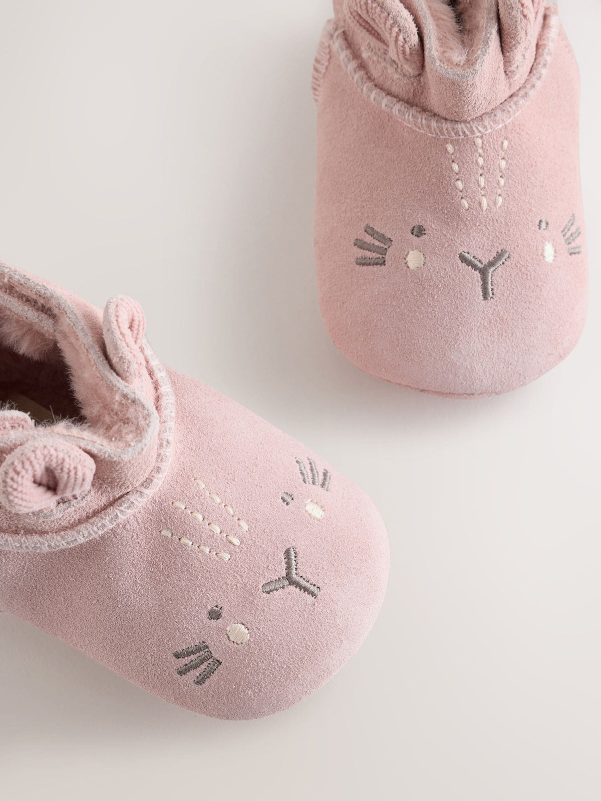Pink Bunny Suede Baby Pull-On Boots (0-24mths)