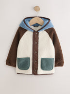 Neutral/Tan Colourblock Hooded Fleece (3mths-7yrs)