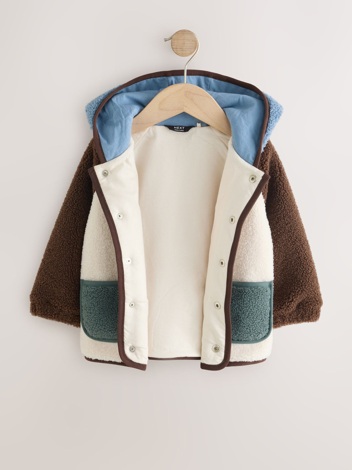 Neutral/Tan Colourblock Hooded Fleece (3mths-7yrs)