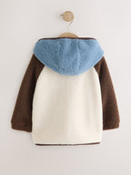 Neutral/Tan Colourblock Hooded Fleece (3mths-7yrs)