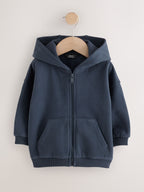 Navy Soft Touch Zip Up Hoodie (3mths-7yrs)