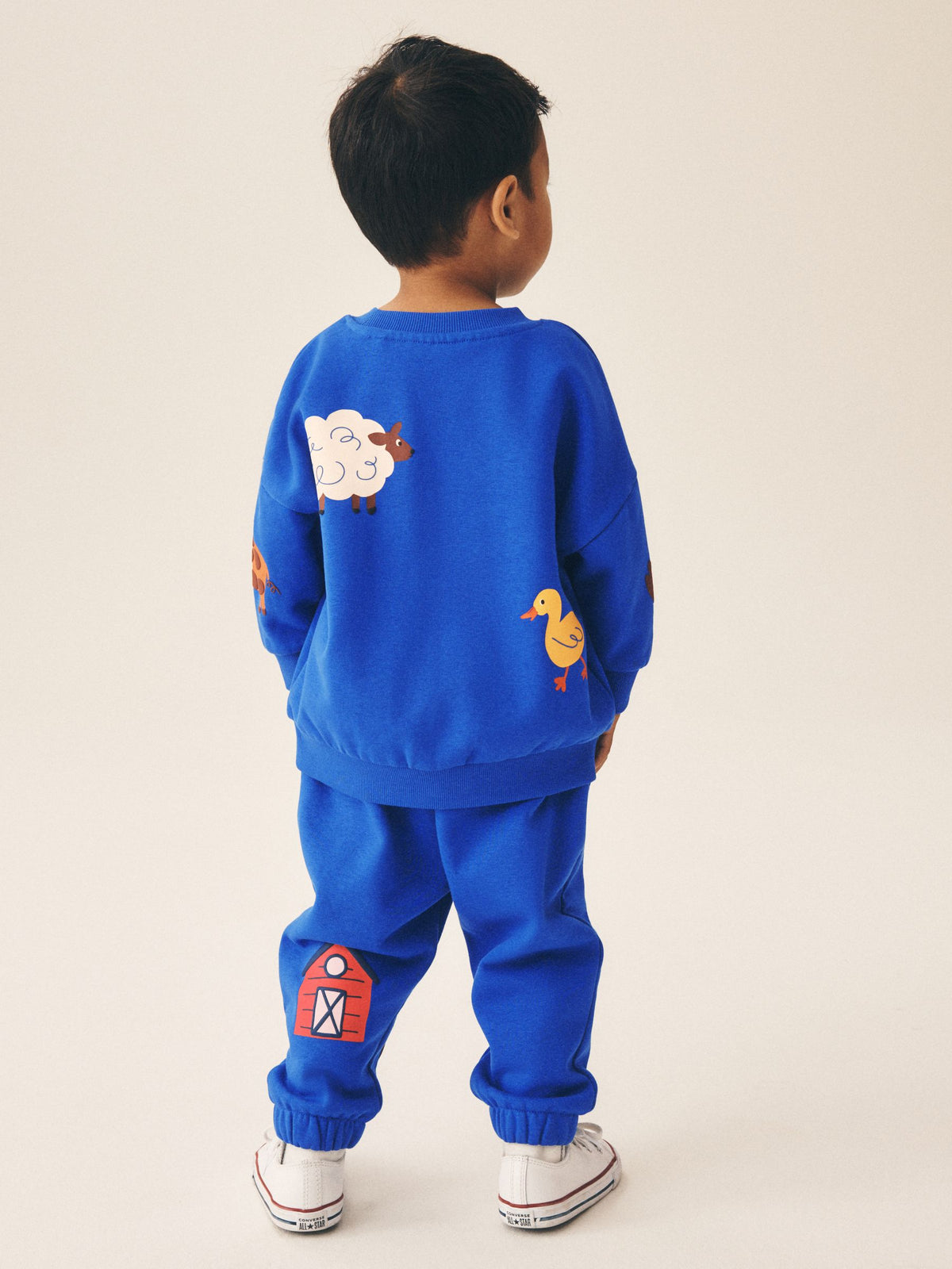 Dark Blue Crew Neck Joggers Set (3mths-7yrs)