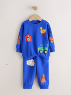 Dark Blue Crew Neck Joggers Set (3mths-7yrs)
