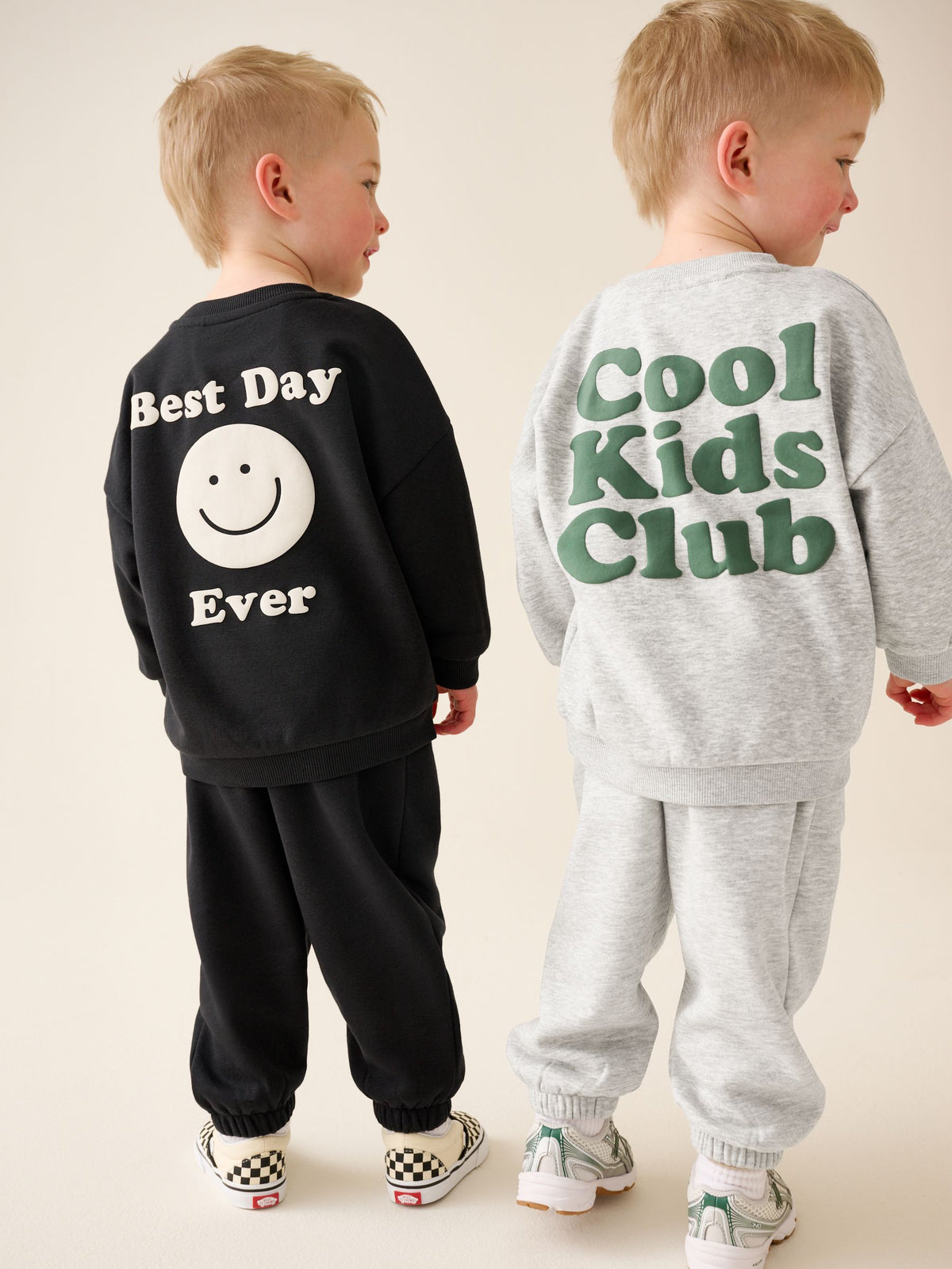 Grey Back Print Crew Neck Joggers Set 4 Piece (3mths-7yrs)