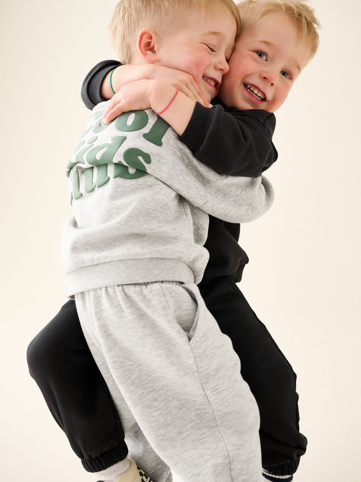 Grey Back Print Crew Neck Joggers Set 4 Piece (3mths-7yrs)