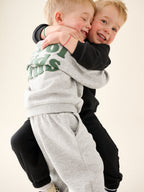 Grey Back Print Crew Neck Joggers Set 4 Piece (3mths-7yrs)