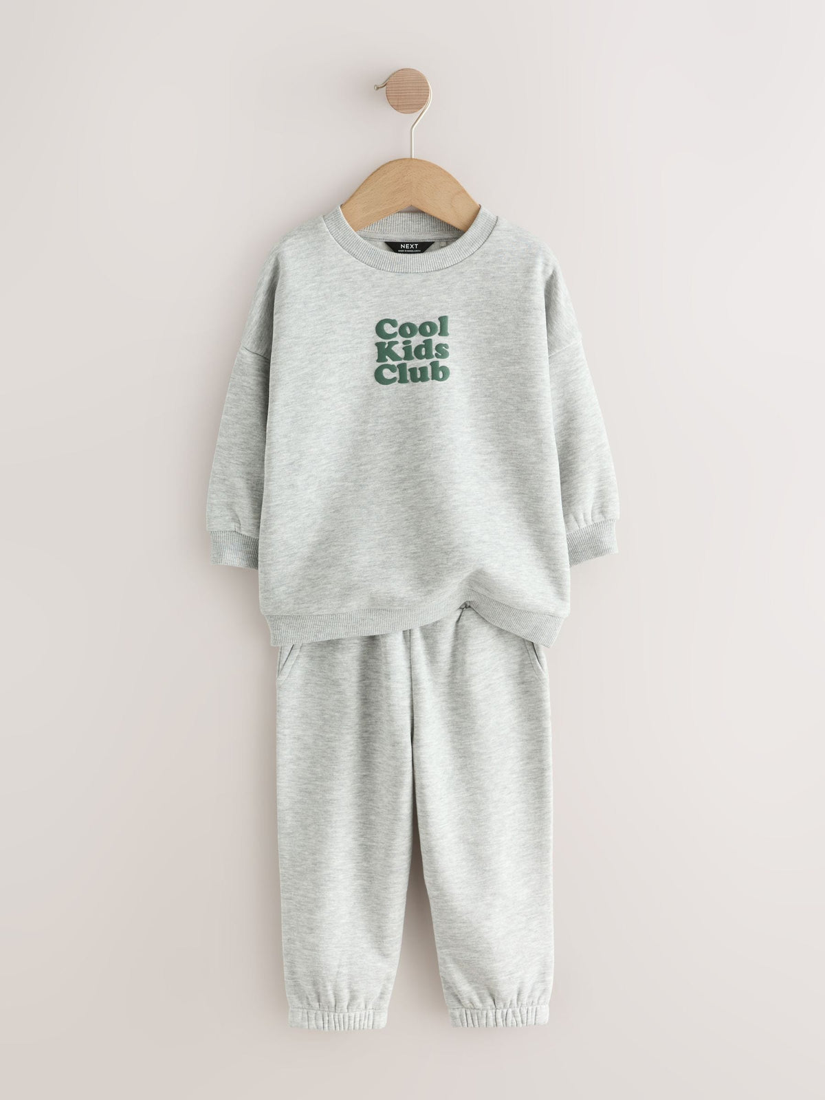 Grey Back Print Crew Neck Joggers Set 4 Piece (3mths-7yrs)