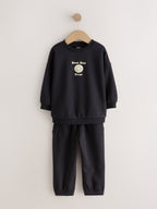 Grey Back Print Crew Neck Joggers Set 4 Piece (3mths-7yrs)