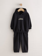 Green/Black Hoody Sweat Top and Jogger Set 4 Piece (3mths-7yrs)