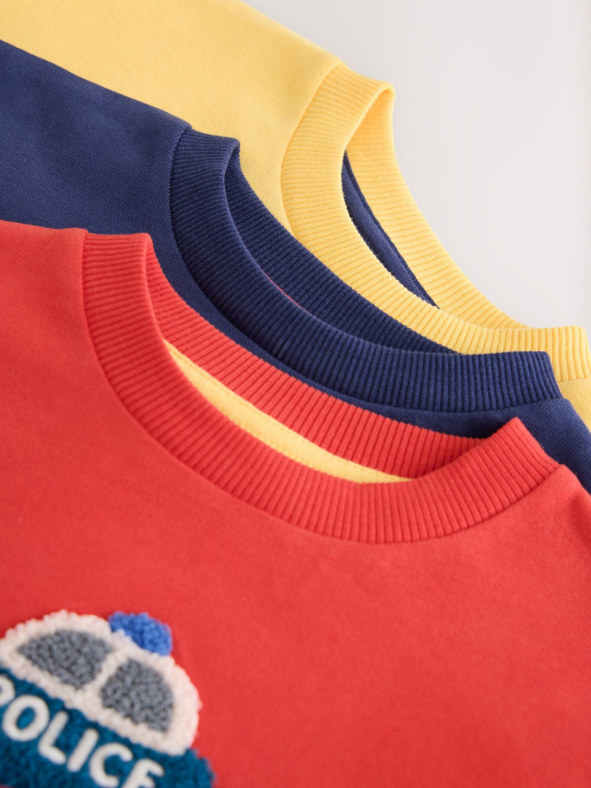 Multi Bright Transport Long Sleeve Applique T-Shirts 3 Pack (3mths-7yrs)