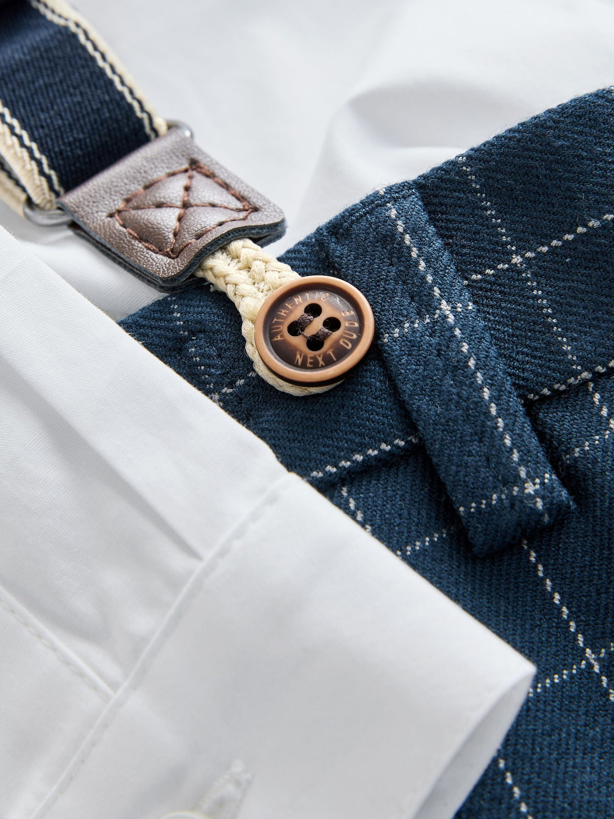 Navy Check Shirt Trousers and Braces Set (3mths-9yrs)