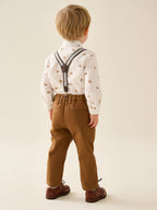 Tan Brown Bear Shirt Trousers Braces & Bow Tie Set (3mths-9yrs)