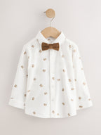 Tan Brown Bear Shirt Trousers Braces & Bow Tie Set (3mths-9yrs)