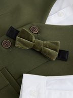 Olive Green Waistcoat Shirt Trousers & Bow Tie Set (3mths-9yrs)